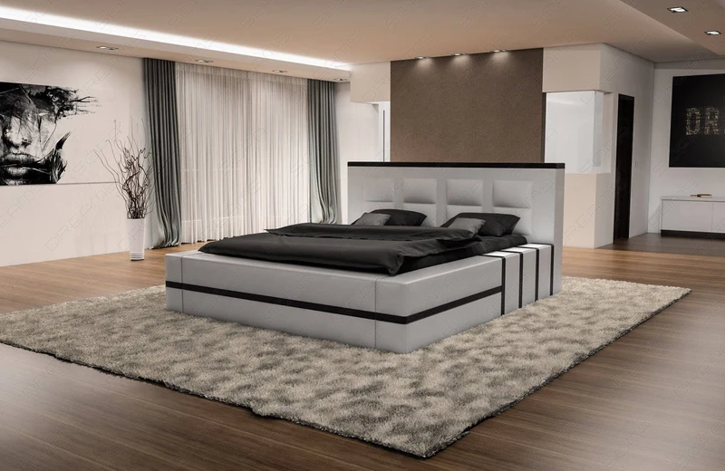 Wasserbett Asti Weiß-Schwarz 200x220 cm