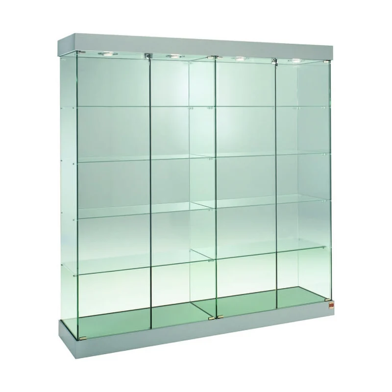 Casa Padrino Luxus Ladenvitrine 125 x 46 cm H. 188 cm mit 4 LED-Spots - Ladeneinrichtung - Boutique Möbel - Made in Italy