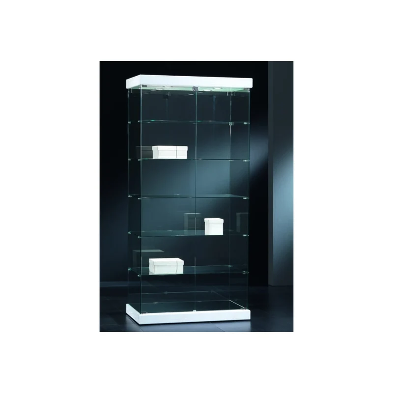 Casa Padrino Luxus Ladenvitrine 93 x 53 cm H. 200 cm mit 4 LED-Spots - Ladeneinrichtung - Boutique Möbel - Made in Italy