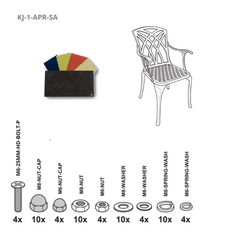 Set of Fixings for April / Rose / Emma Chair KaiLian AB