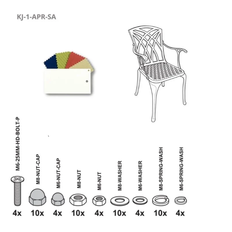 Set of Fixings for April / Rose / Emma Chair KaiLian WH